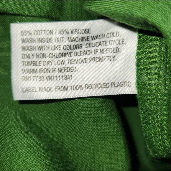 Knox‎ Rose Olive Green Embroidered 3/4 Sleeve Button Up Blouse Top - Picture 5 of 10